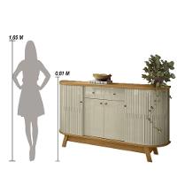 Buffet 4 Portas 2 Gavetas Mônaco Cumaru Opala - 3