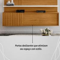 Painel Bancada Suspensa Com Led 3 Portas Atena Cinamomo Off White - 5