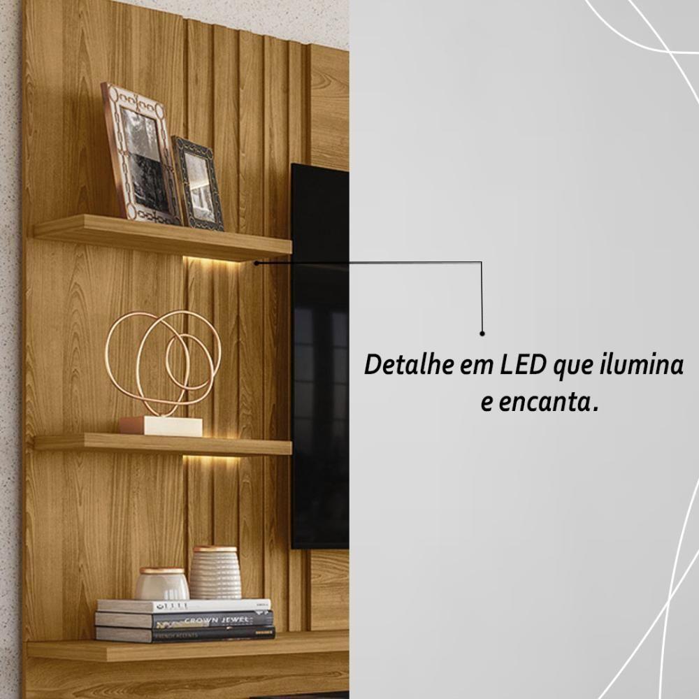 Painel Bancada Suspensa Com Led 3 Portas Atena Cumaru - 3