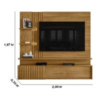 Painel Bancada Suspensa Com Led 3 Portas Atena Cumaru - 2