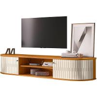 Rack Suspenso 2 Portas Faro Para Tv De 75 Polegadas Cinamomo/off White - 1