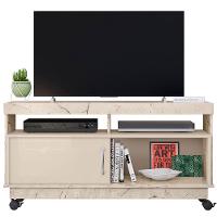 Rack Bancada Abel 1 Porta De Correr Para Tv De 50 Polegadas Calacata/off White - 1