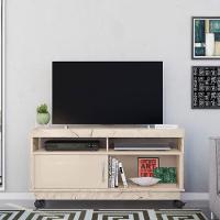 Rack Bancada Abel 1 Porta De Correr Para Tv De 50 Polegadas Calacata/off White - 2