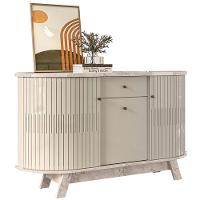 Buffet Aparador 3 Portas E 1 Gaveta 100% Mdp Brianza Calacata/off White - 1