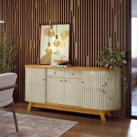 Buffet Aparador 4 Portas E 2 Gavetas 100% Mdp Mônica Cumaru/opala - 7