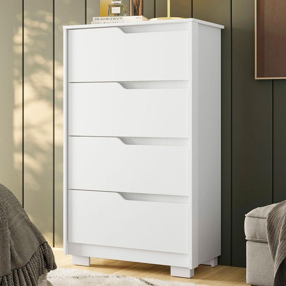 Cômoda 4 Gavetas Usinadas Flex Sara Branco/freijó - 6