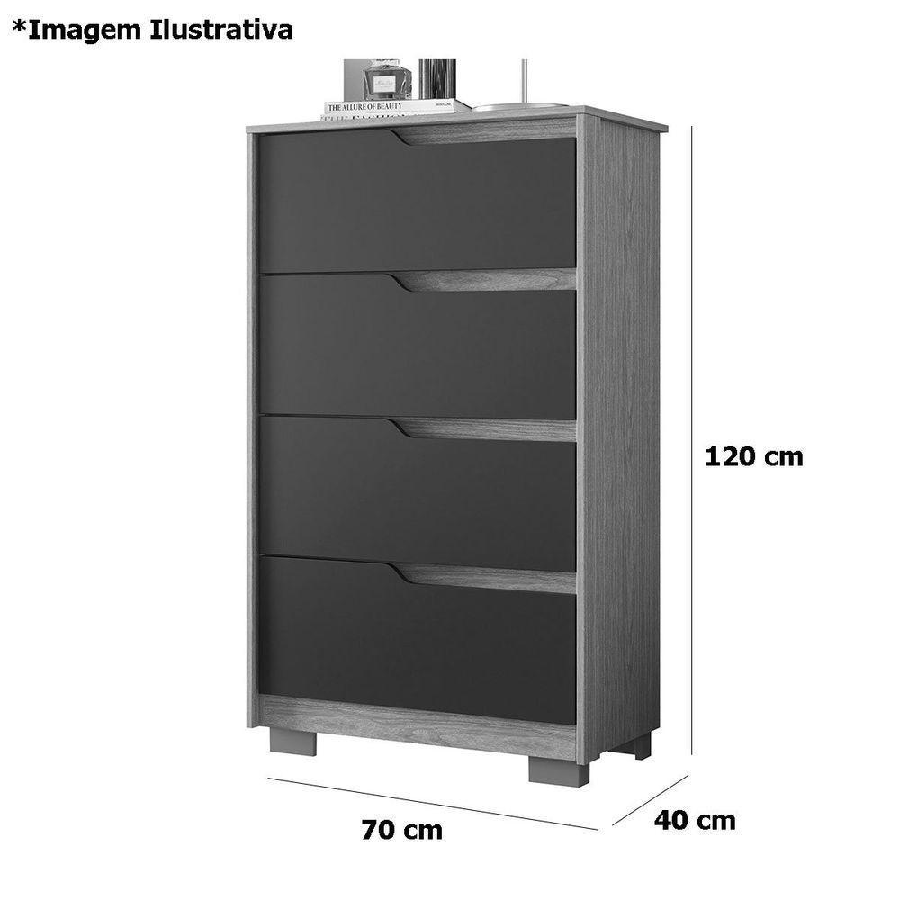 Cômoda 4 Gavetas Usinadas Flex Sara Cinamomo/off White - 3