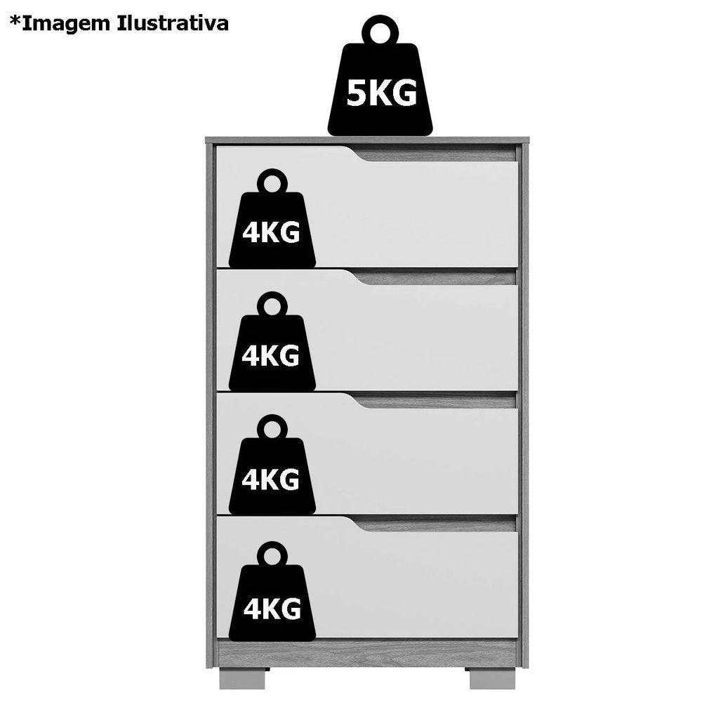 Cômoda 4 Gavetas Usinadas Flex Sara Cinamomo/off White - 5