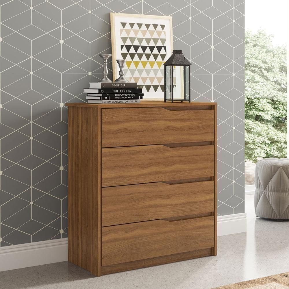 Kit Guarda Roupa Solteiro 6 Portas Flash Ii Cômoda Atria Amêndola Touch - 3