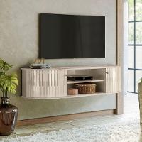 Rack Suspenso 2 Portas Moderno Para Tv De 60 Polegadas Calacata/off White - 3