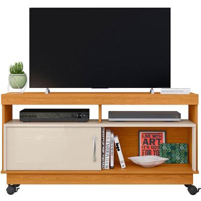 Rack Bancada Abel 1 Porta De Correr Para Tv De 50 Polegadas Cinamomo/off White