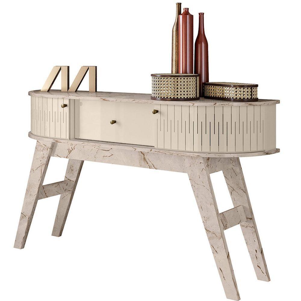 Aparador 2 Portas 1 Gaveta Histórico Calacata/off White - 1