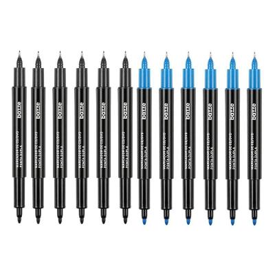 Kit Marcador Permanente Duplo Bazze - 12 Unidades