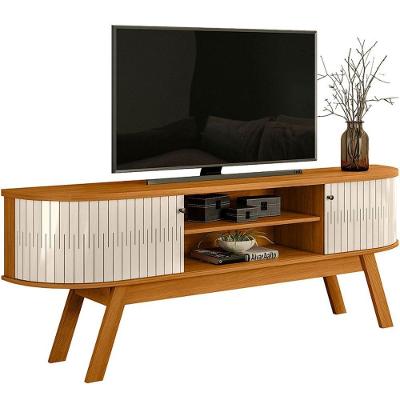 Rack Bancada Venezza 2 Portas Para Tv De 75 Polegadas Cinamomo/off White