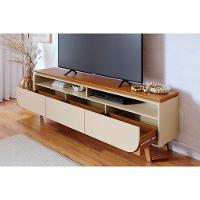 Rack Bancada Serena 3 Gavetas Para Tv De 75 Polegadas Cinamomo/off White - 3