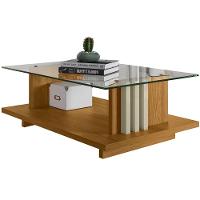 Kit Aparador Para Sala E Mesa De Centro Tampo De Vidro Foz Cumaru/opala - 3