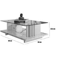 Kit Aparador Para Sala E Mesa De Centro Tampo De Vidro Foz Cumaru/opala