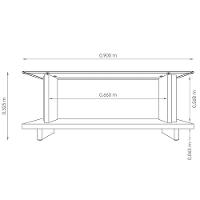 Kit Aparador Para Sala E Mesa De Centro Tampo De Vidro Foz Cumaru/opala - 6
