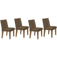 Kit 4 Cadeiras Sala Jantar Jade 4 Un Capuccino Suede Capuccino Rufato - 1