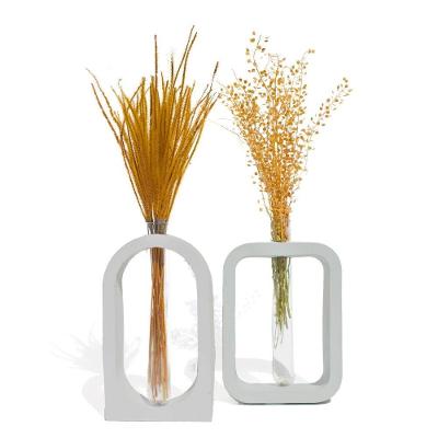 Vaso Decorativo Retangular E Janela 2 Peças Conjunto Decoração Sala E Casa Cinza