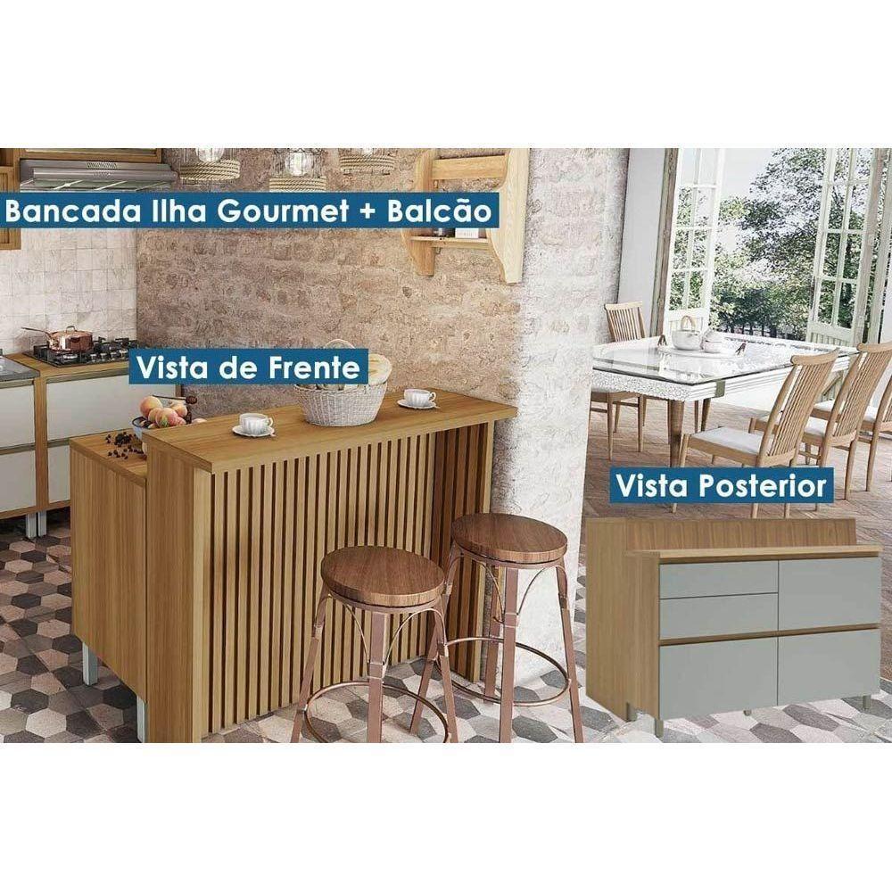 Módulo Cozinha Rainha Com 1 Porta E 4 Gavetas 120cm Branca Nature - 7