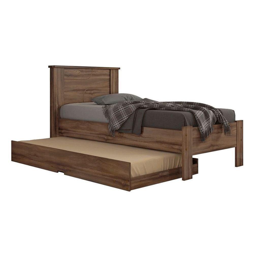 Cama Solteiro Pérola C/ Auxiliar Cinamomo/off White - Conquista - 5