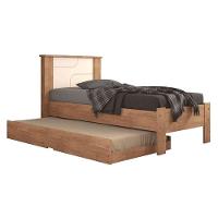 Cama Solteiro Pérola C/ Auxiliar Cinamomo/off White - Conquista - 1