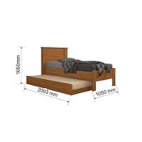Cama Solteiro Pérola C/ Auxiliar Cinamomo/off White - Conquista - 3