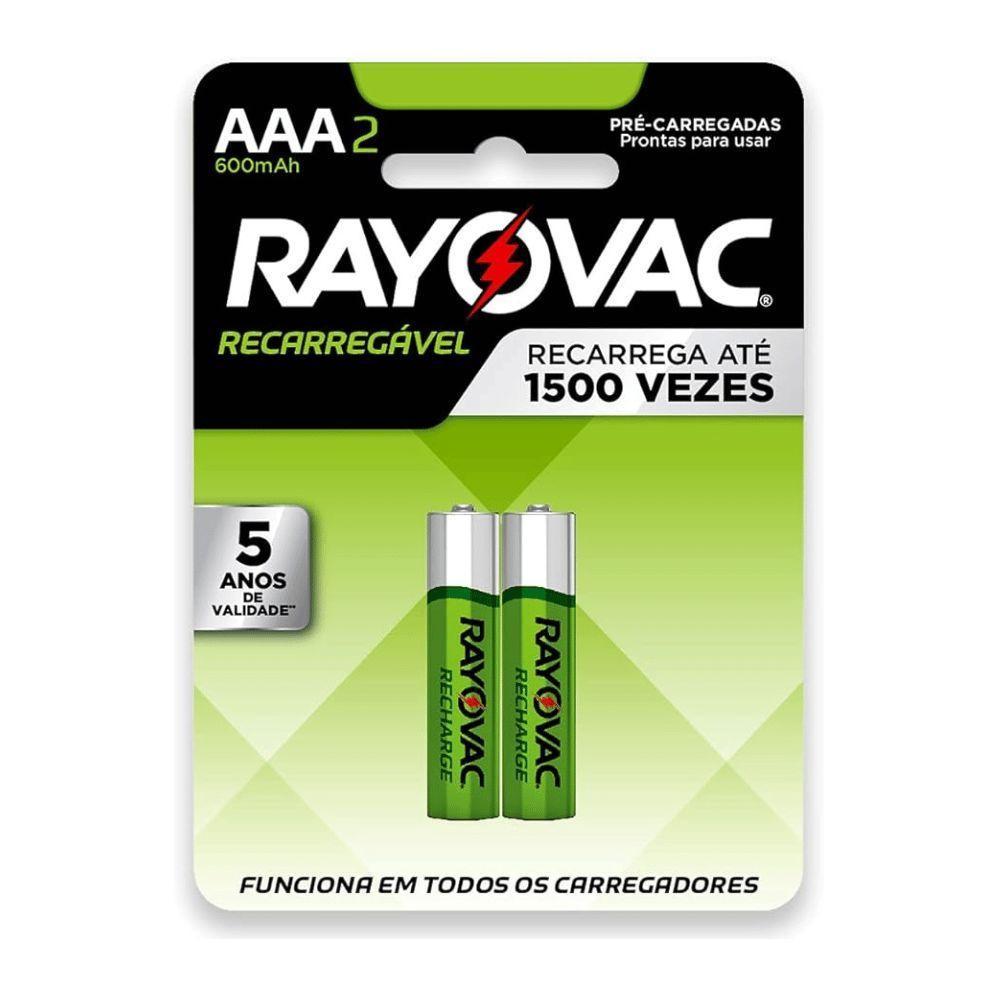 Pilha Recarregavel Rayovac Aaa Palito 600mah Com 2 - 1