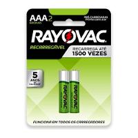 Pilha Recarregavel Rayovac Aaa Palito 600mah Com 2 - 1