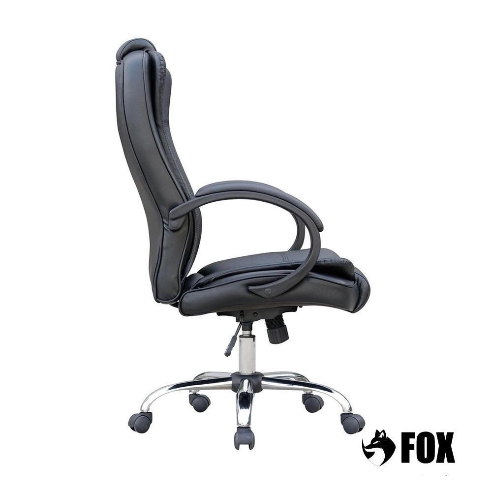 Cadeira De Escritório Presidente Base Cromada Com Rodinha Fox Racer Preta Ut-c300 - 4