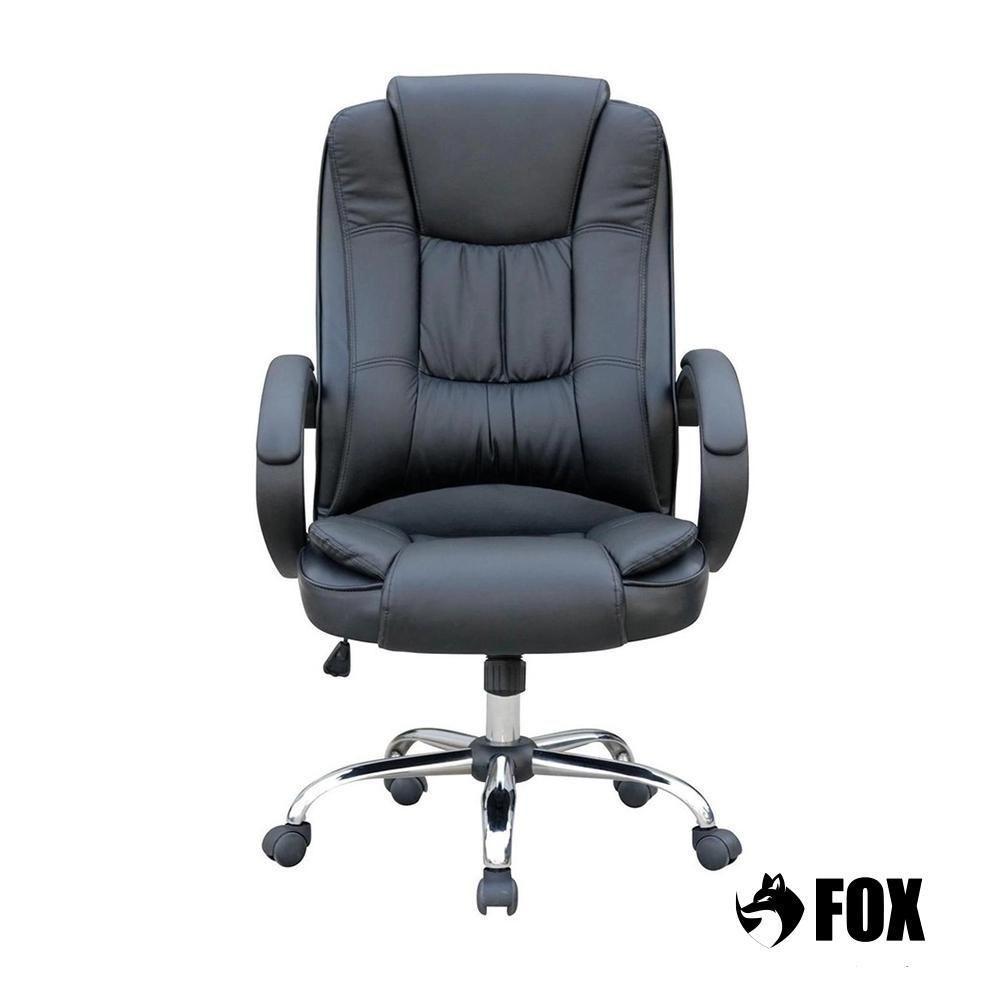 Cadeira De Escritório Presidente Base Cromada Com Rodinha Fox Racer Preta Ut-c300 - 5
