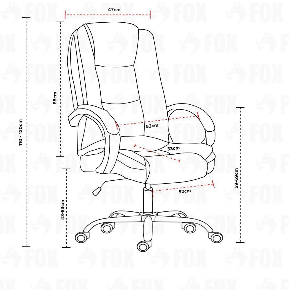 Cadeira De Escritório Presidente Base Cromada Com Rodinha Fox Racer Preta Ut-c300 - 7
