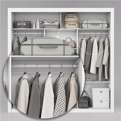 Guarda Roupa Casal Paula 3 Portas de Correr com Espelho Branco MDP Carioca Móveis