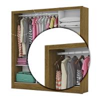 Guarda Roupa Roupeiro Santiago Plus 3 Portas De Correr Com Espelho Central 3 Gavetas Carioca Cinamomo Branco - 5