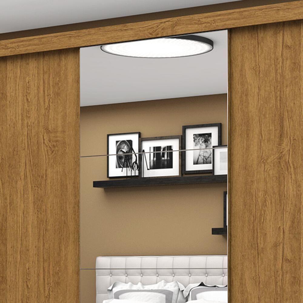 Guarda Roupa Roupeiro Santiago Plus 3 Portas De Correr Com Espelho Central 3 Gavetas Carioca Cinamomo - 8