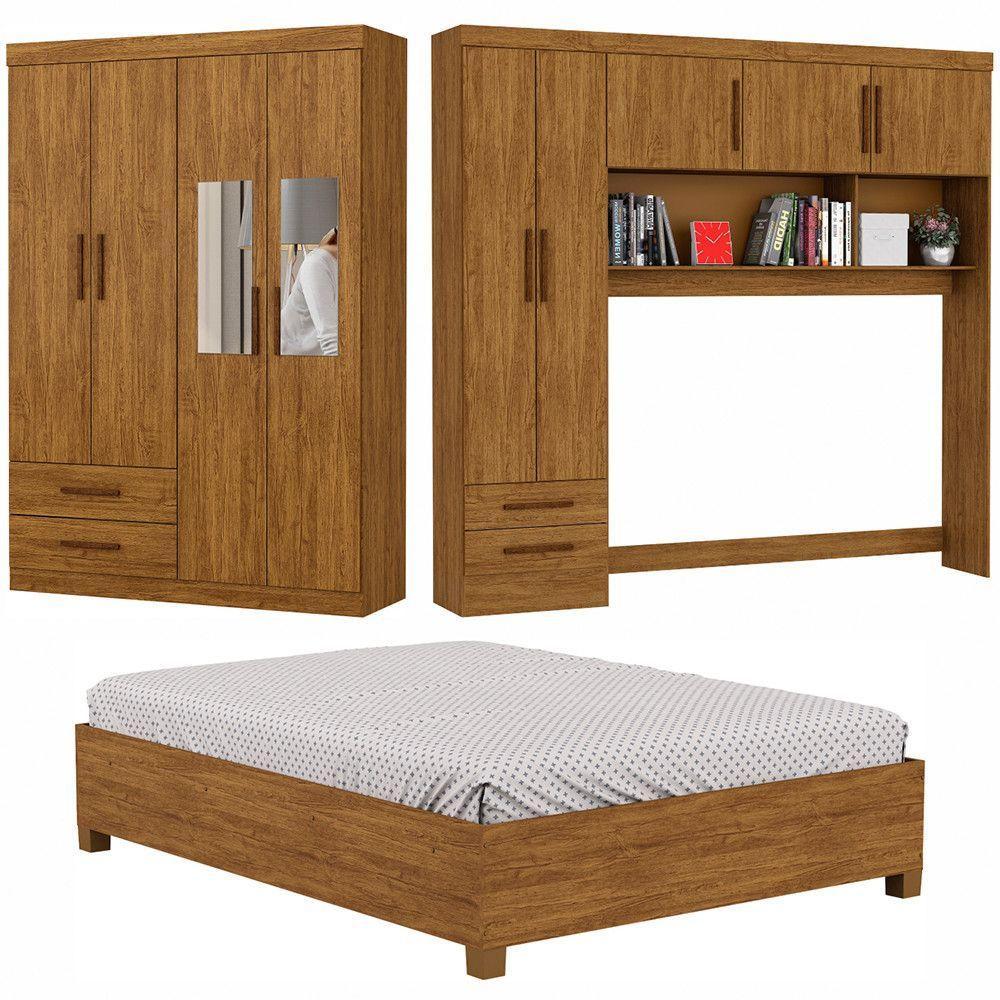 Guarda Roupa Casal Modulado 5p Portas com Cama Hercules 4 Portas 4 Gavetas Cinamomo - 2