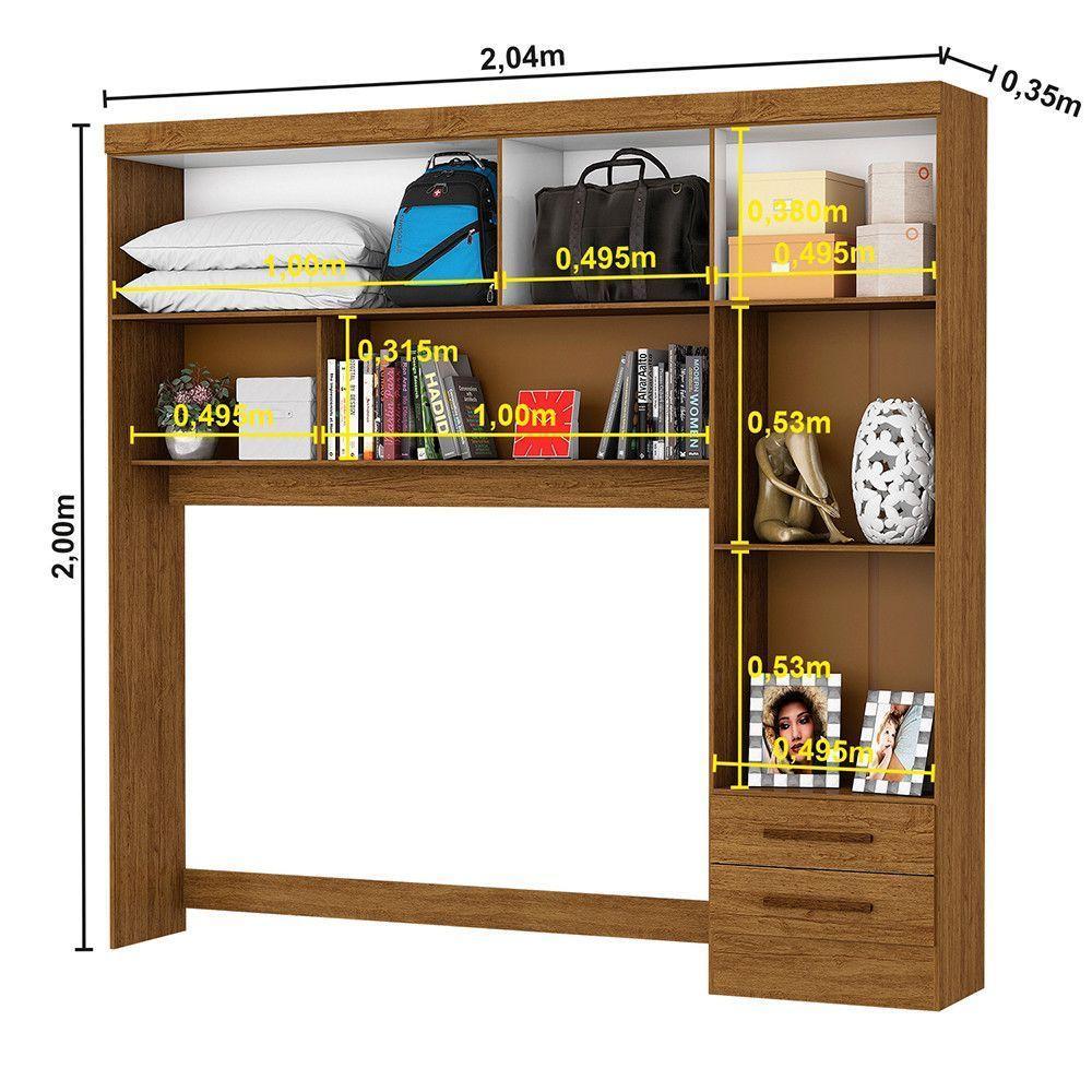 Guarda Roupa Casal Modulado 5p Portas com Cama Hercules 4 Portas 4 Gavetas Cinamomo - 6