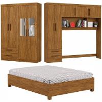 Guarda Roupa Casal Modulado 5p Portas com Cama Hercules 4 Portas 4 Gavetas Cinamomo - 2