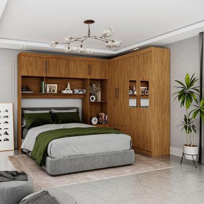 Guarda Roupa Casal Modulado Hércules 8 Portas 4 Gavetas Cinamomo MDP com Espelho