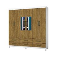 Guarda-roupa D22 6 Portas 6 Gavetas Com Espelho E Pés Branco Cinamomo - 1