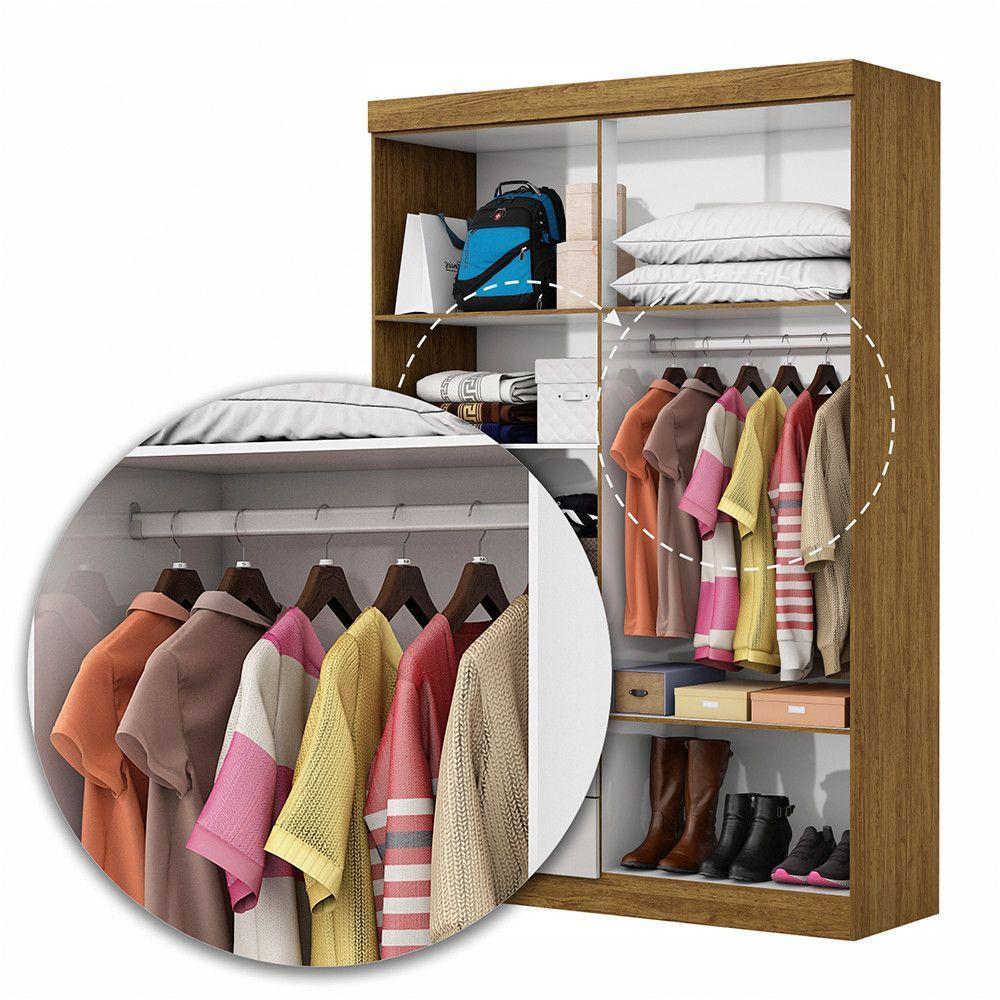 Guarda Roupa Casal Modulado 5 Portas Hercules 4 Portas 4 Gavetas Cinamomo com Off White - 6