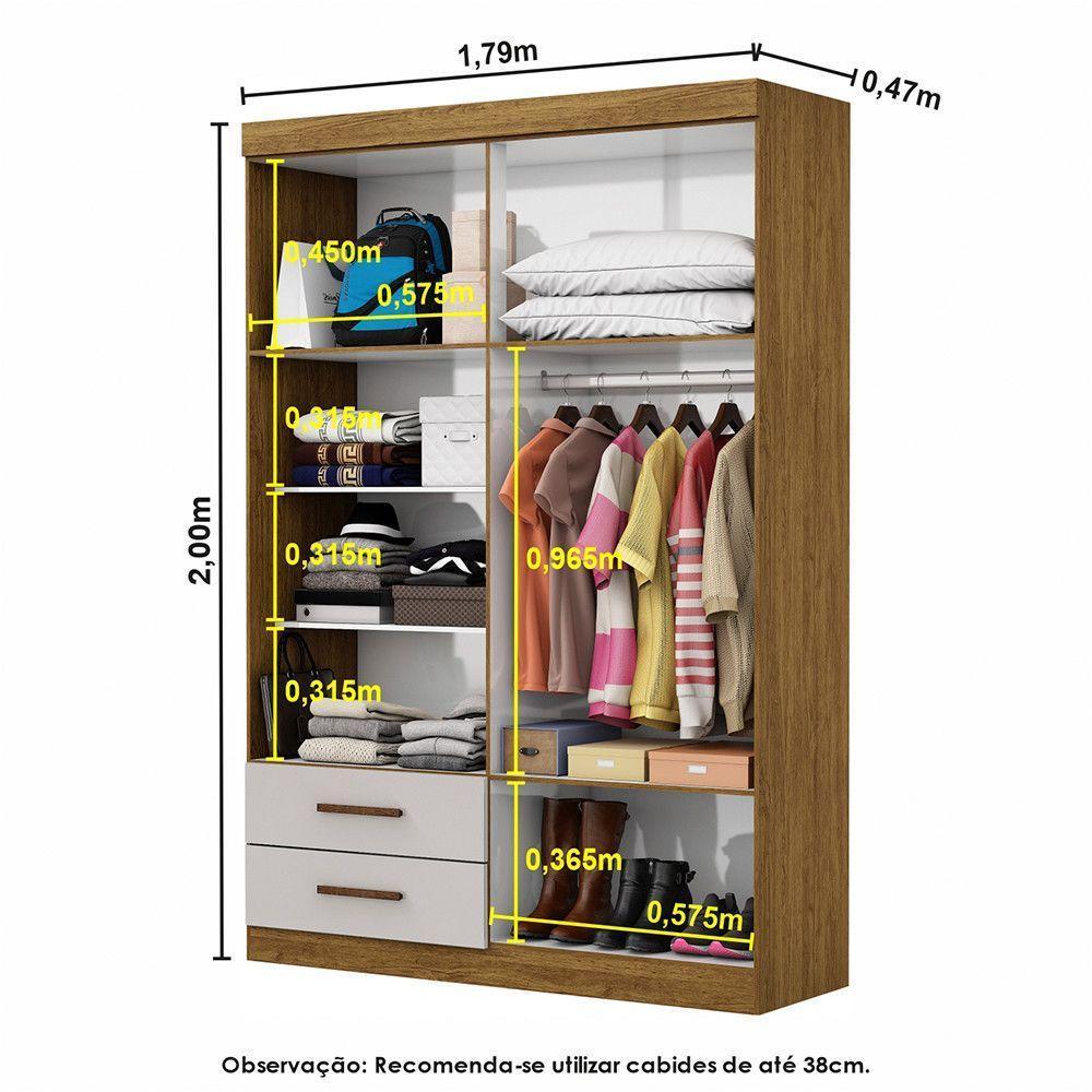 Guarda Roupa Casal Modulado 5 Portas Hercules 4 Portas 4 Gavetas Cinamomo com Off White - 7