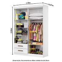 Guarda Roupa Casal Modulado 5 Portas Hercules 4 Portas 4 Gavetas Branco