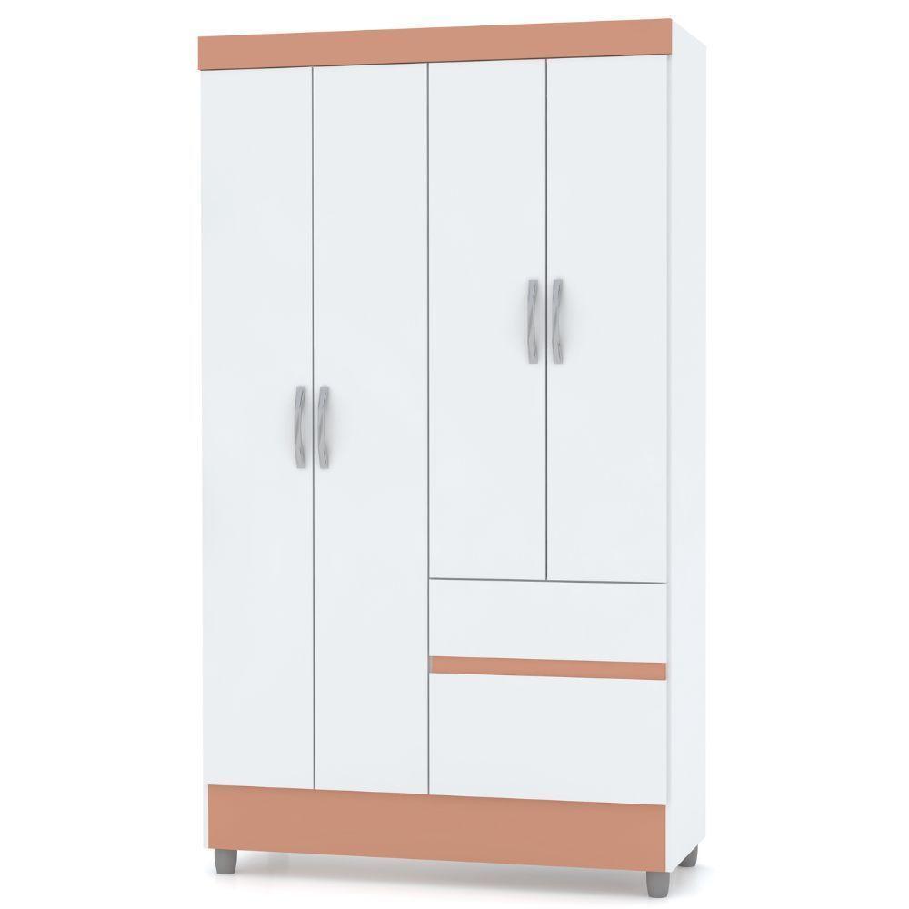 Guarda Roupa Solteiro Ideal Plus 4 Portas Branco Camarim Flex Vr - 1