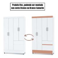 Guarda Roupa Solteiro Ideal Plus 4 Portas Branco Camarim Flex Vr