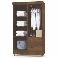 Guarda Roupa Solteiro Ideal Plus 4 Portas Imbuia Rústico Vr - 3