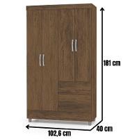 Guarda Roupa Solteiro Ideal Plus 4 Portas Imbuia Rústico Vr - 5