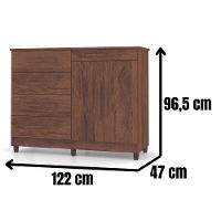 Cômoda Sapateira Sirius 2 Portas 5 Gavetas Cor:imbuia Rústico