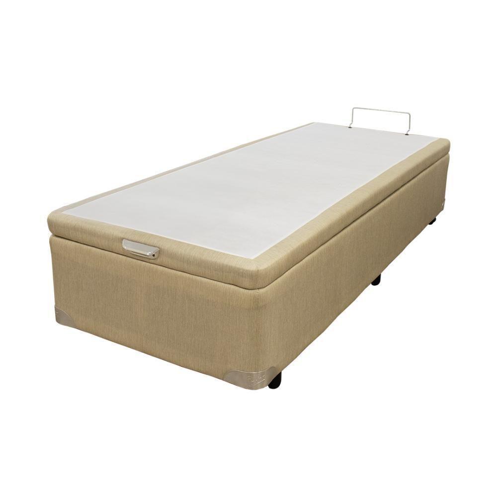 Cama Box Baú Castor Solteiro Linho Bege 120x203x35cm - 4